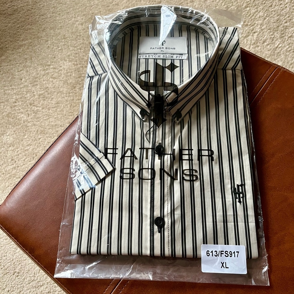 NEW WITH TAGS-Father Sons Stretch Slim Fit Shirt Size XL